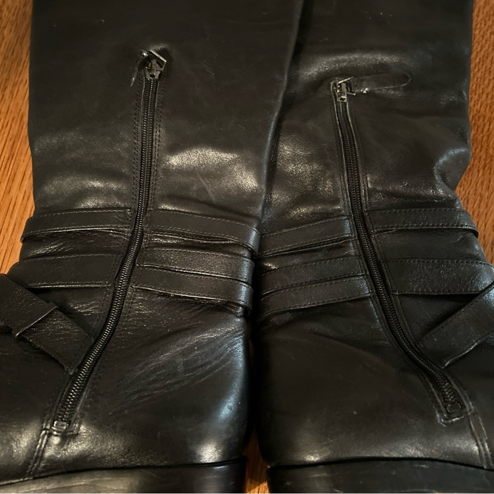 Via Spiga Black Leather Knee-High Boots - Picture 8 of 8